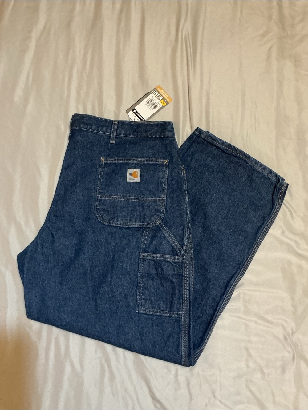 Carhartt FR Flame Resistant Original Fit Denim Work Dungaree Jeans Blue 42x30